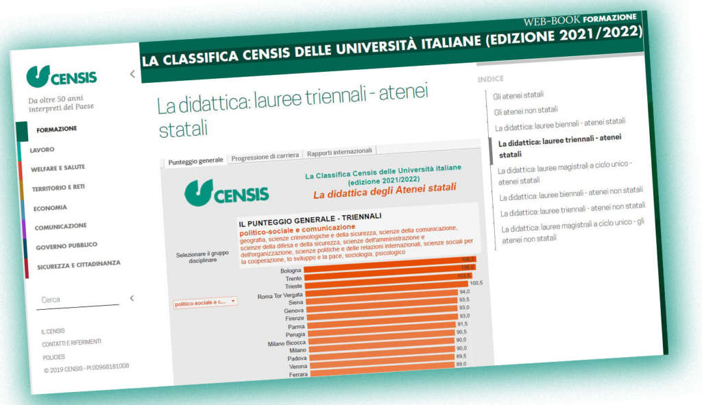 Il Censis premia Tor Vergata – Scienze dell'Amministrazione e delle